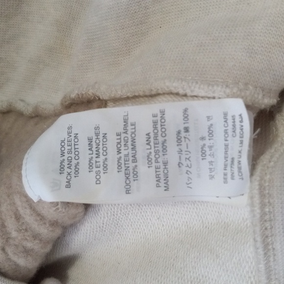 J. Crew Camel and Cream Wool Front Ribbed Pull On Sweatshirt - Picture 10 of 10